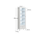 ARTEN (NANO Systems s.r.o.) Vysoká vitrína OLE-1W1S (Bílá) VYSOKA-VITRINA-OLE-1W1S