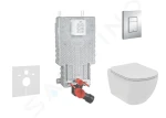 Grohe Set předstěnové instalace, klozetu a sedátka Ideal Standard Tesi, tlačítka Skate Cosmopolitan, chrom 38643SET-KE
