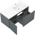 MEXEN/S - Orio koupelnová skříňka 100 cm s umyvadlem Otis pravá, 1S, 1D, grafit mat/bílá mat 91A13-10047-3-BBFF66-W18P01
