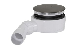 Sifon ke sprchové vaničce 90 mm DN40/DN50 SAT Aurum 12,1 cm, gun metal matný, plast SATESLIM90BGM SATESLIM90BGM