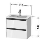 DURAVIT - Ketho.2 Umyvadlová skříňka 55x61x39 cm, 2 zásuvky, grafit mat K25255049490000