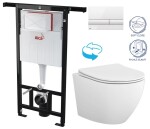 Předstěnový instalační systém s bílým tlačítkem M1710 + WC CERSANIT DESSE VORTEX /VÍROVÉ SPLACH/ + SEDÁTKO AM102/1120 M1710 ES1