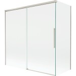 MEXEN/S - Rox vanová zástěna 2-křídlová posuvná 160 + 75 x 150, transparent, nikl kartáčovaný 8C9-160-075-97-00