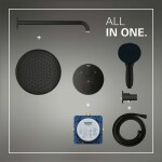 GROHE - Vitalio Start Sprchový set s termostatem pod omítku, průměr 25 cm, 2 proudy, matná černá 348832430