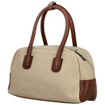 Módní dámská koženková kabelka do ruky Leora, béžová-hnědá