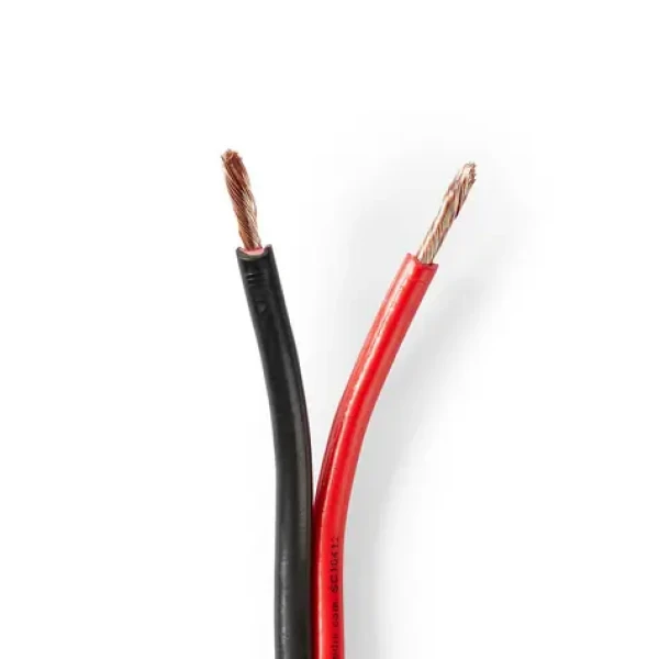 Nedis Repro kabel 2x 2.50 mm2 černá-červená / CCA / 100.0 m / Kulatý / PVC (CAGW2500BK1000)