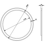 SAPHO - SHARON kulaté zrcadlo s LED podsvícením ø 80cm, černá mat 31255CI