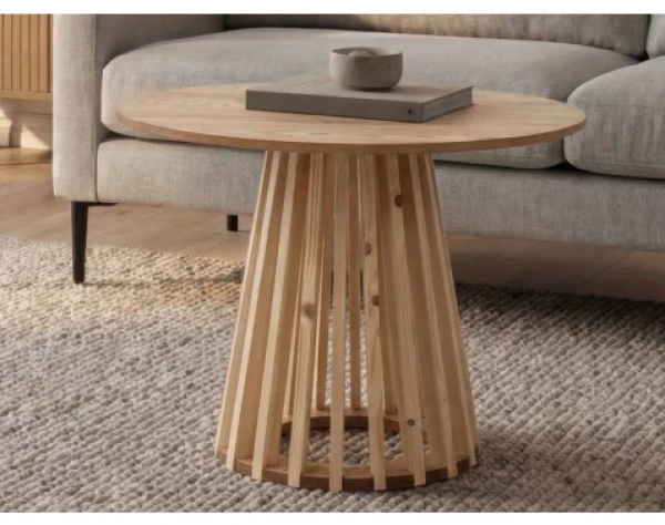 Kulatý konferenční stolek Siluet, světlý jasan