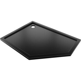 MEXEN - Flow pětiboká sprchová vanička slim levá 90 x 80, černá mat 46P708090L