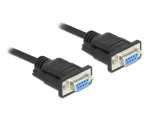 DeLock RS-232 Sub-D9 samice-samice černá / Sériový kabel / Null modem / 10 m (86604)