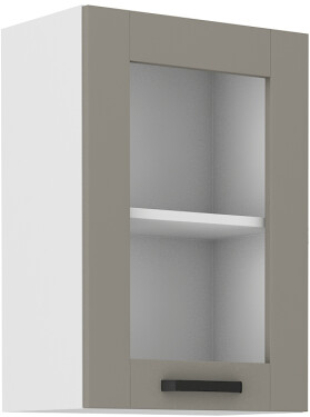 Horní prosklená skříňka Luna 40 GS-72 1F Barva korpusu: Bílá, Barva dvířek: Clay Grey