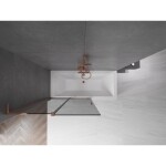 MEXEN/S - Velar L dvoukřídlá posuvná vanová zástěna 110 x 150, grafit, růžové zlato 896-110-003-41-60