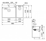 FRANKE - Box Center Dřez BWX 220/620-54-27/7, 86x51 cm, nerez 127.0538.260