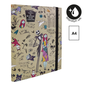 Colorino školní box s gumičkou, Tim Burton 2, A4, hřbet 3 cm, lepenka, šedé