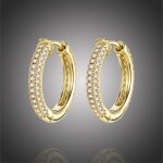 Stříbrné náušnice se zirkony Catalina Gold, stříbro 925/1000, Zlatá