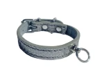 Huhubamboo Metal obojek titanový XS / Obojek pro psy / Pro chrty / 14 mm x 16-22 cm / Hovězí kůže (355434)