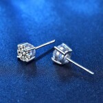 Royal Fashion stříbrné náušnice HA-XEZ001-SILVER-MOISSANITE