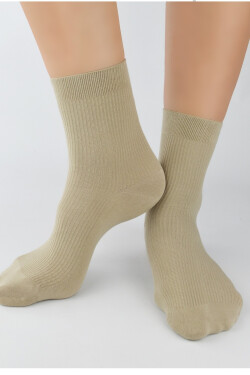 Dámské žebrované ponožky SUPER SOFT SB077 BEIGE 04 36-41