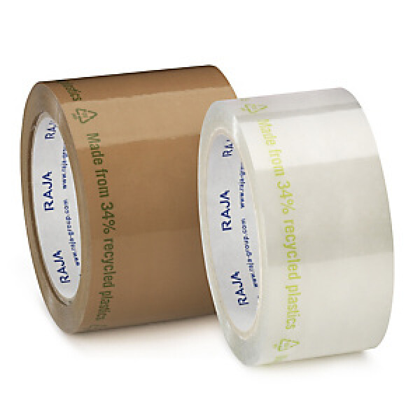 36 x Tichá PP lepicí páska, šířka 50mm, návin 66m, transparentní, 100% recyklovaná | RAJA