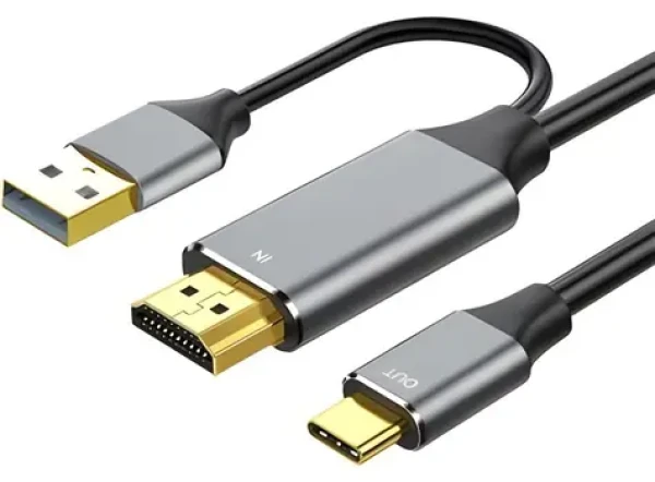 PremiumCord HDMI 2.0 - USB-C kabel Aluminium 2m / Kabel / 4K 60Hz / 1080p (8592220025762)