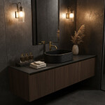 REA - Umyvadlo na desku Nicoletta Black REA-U7345
