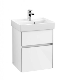 VILLEROY & BOCH - Collaro Umyvadlová skříňka, 46x55x37 cm, 2 zásuvky, Glossy White C00600DH