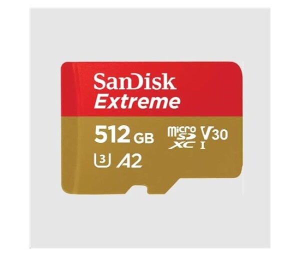 SanDisk micro SDXC karta 512GB Extreme (190 MB/s Class 10, UHS-I U3 V30) + adaptér EDF_493402