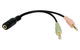 LogiLink CA0020 černá / Audio adaptér / Jack 3,5mm 4pin (F) na 2x Jack 3,5mm 3pin (M) / 0,15 m (CA0020)