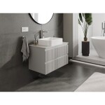 MEXEN/S - Rivel koupelnová skříňka pod umyvadlo 80 cm s deskou, 2 zásuvky, reliéf , šedá mat 91A20-08047-2-BFFC62