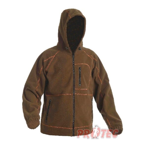 Bunda GILA, nepromokavá mikro polar fleece S - černá/oranžová