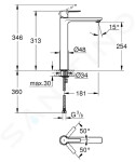 GROHE - Lineare Baterie pro umyvadlovou mísu, kartáčovaný Hard Graphite 23405AL1