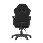 Herní křeslo, synchronní mechanismus, černá a červená látka, plast. kříž