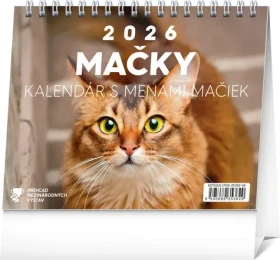 NOTIQUE Stolový kalendár Mačky – s menami mačiek 2026 / 16.5 x 13 cm (PGS-35362-SK)