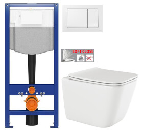 CERSANIT předstěnový instalační systém s bílym tlačítkem K97-516 + WC INVENA PAROS + SEDÁTKO K97-526 516 RO1