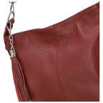 Módní dámská kožená kabelka na rameno Sherica, tmavě červená