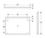 GEBERIT - Option Zrcadlo s LED osvětlením, 100x70 cm, hliník 502.809.00.1