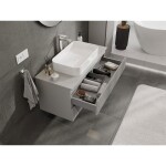 MEXEN/S - Rivel koupelnová skříňka pod umyvadlo 100 cm s deskou, 2 zásuvky, reliéf , šedá mat 91A20-10047-2-BFFC62