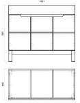 COMAD - Skříňka pod umyvadlo 100cm 3 dvířka BALI bílá 5907611647509