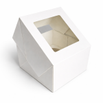 Cake star Bílá krabice s průhledným víkem na 4ks muffinů