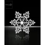 Vánoční brož Swarovski Elements Desireé - sněhová vločka, Stříbrná