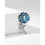 Luxusní brož Swarovski Elements Crocetti - květina, Modrá