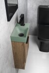 SAPHO - PICCOLINO betonové umývátko 30,8x17cm, baterie vpravo, zelená mat PK30523