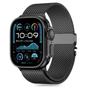 Tech-Protect Milano Strap 44/45/46/49 mm černá / Řemínek / Milánský tah / Apple Watch 6-10, SE, Ultra 1/2