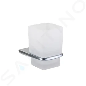 Kielle Sklenka na kartáčky a pastu s držákem, matné sklo/chrom 40018000