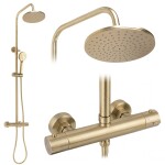 REA - Sprchový set s baterií 150mm s termostatem PAROT kartáčovaná zlatá REA-P2323