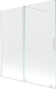 MEXEN/S - Velar Dvoukřídlá posuvná vanová zástěna 150 x 150 cm, transparent, bílá 896-150-000-01-20