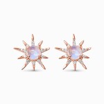 Royal Fashion peckové náušnice 14k zlato Vermeil GU-DR10003E-ROSEGOLD-MOONSTONE