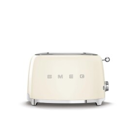 Smeg TSF01CREU toustovač / topinkovač, 2 toasty, 6 úrovní opékání, zásuvka na drobky, styl. 50. let, krémový