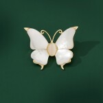 Perleťová brož s opálem Pietra - motýl, Zlatá