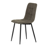 Židle jídelní, zelená látka cowboy, nohy černý kov